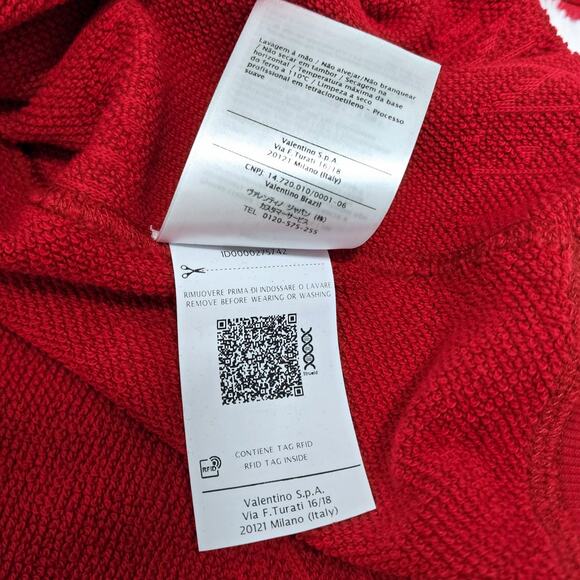 Valentino VLTN Embossed Logo Hoodie Red | Size S | MSRP $1090 - Picture 6 of 9